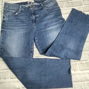 Paige  Brigitte Ankle Jeans Size 31 Lian Destructed Raw Frayed Hems Denim. Used.
